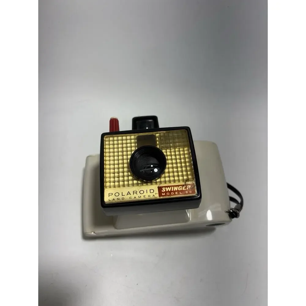Vintage Polaroid Swinger Model 20 Land Camera w Case Manual Film Canisters
